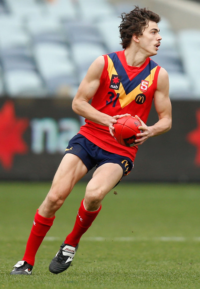 AFL 2015 Under 18 - Vic C v SA GEELONG, AUSTRALIA - JUNE 26: Oleg Markov of South Australia in action during the 2015 AFL Under 18 match between Vic Country and South Australia at Simonds Stadium, Geelong on June 26, 2015. (Photo by Adam Trafford/AFL Media)